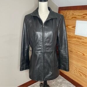 Pelle Studio By Wilson’s Leather Full Zip Genuine Leather Jacket Black Medium M